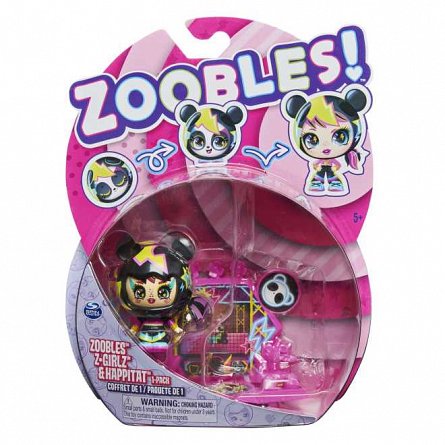 Figurina Zoobles Z-Girlz - Fetita Ursulet Panda