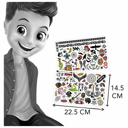 Tatuaje temporare, set 75 bucati, pentru baieti, Buki France