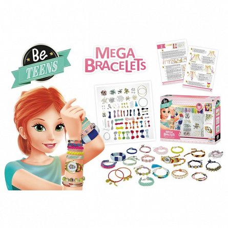 Mega kit pentru 20 bratari, Be Teens, Buki France, plus 8Y