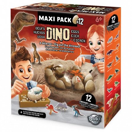 Mega set Dino, 12 oua, Buki France, plus 6Y