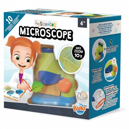 Mini Science - Microscop, 10 experimente, Buki France, plus 4Y