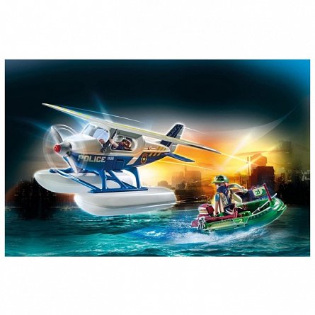 Playmobil City Action - Hidroavionul politiei si hot cu barca, 5 ani plus
