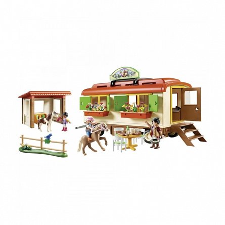Playmobil Pony Farm - Casa mobila si adapost de ponei, 4 ani+