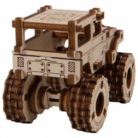 Puzzle mecanic din lemn, Wooden.City, Monster Truck 5 (Toyota J40), 64 piese