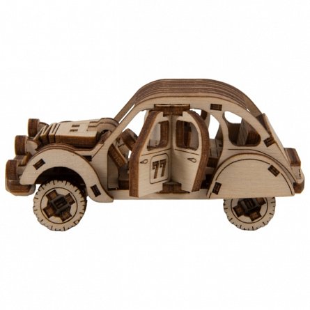 Puzzle mecanic din lemn, Wooden.City, Rally Car 2 (Citroen 2CV), 104 piese