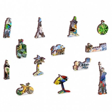 Puzzle din lemn, Wooden.City, Harta Regatului Animalelor M, 150 piese