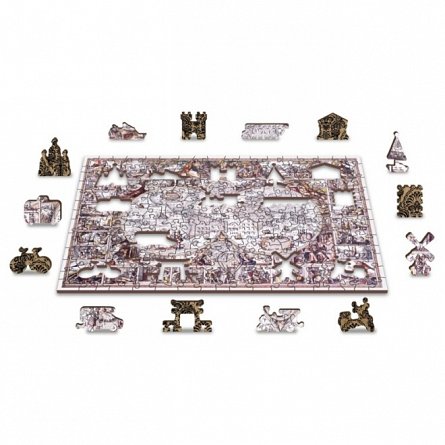 Epoca de explorare harta M, Puzzle 3D Wooden City