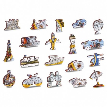 Puzzle 3D din lemn, Harta antica Nova Terrarium L, 505 piese, 505-0102-L Wooden.City