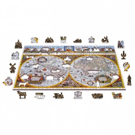 Harta antica a lumii L, Puzzle 3D Wooden City