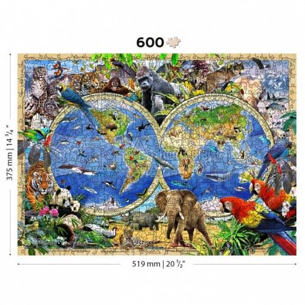 Harta Regatului Animalelor XL, Puzzle 3D Wooden City