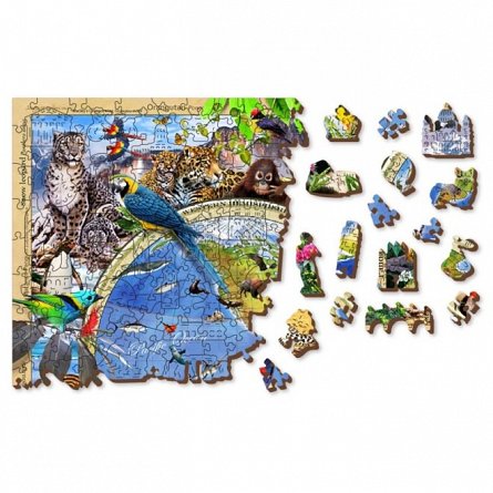 Harta Regatului Animalelor XL, Puzzle 3D Wooden City