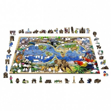 Harta Regatului Animalelor XL, Puzzle 3D Wooden City