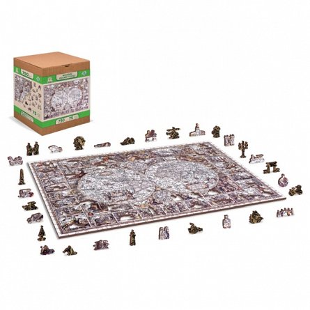 Puzzle 3D din lemn, Harta epocii de explorare XL, 750 piese, 750-0101-XL Wooden.City