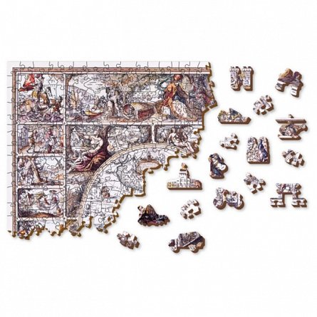 Puzzle 3D din lemn, Harta epocii de explorare XL, 750 piese, 750-0101-XL Wooden.City