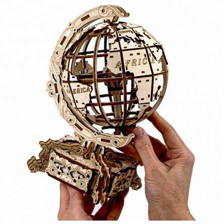 Puzzle mecanic din lemn, Wooden.City, Globul pamantesc, 231 piese