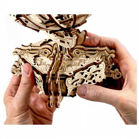 Puzzle mecanic din lemn, Wooden.City, Globul pamantesc, 231 piese