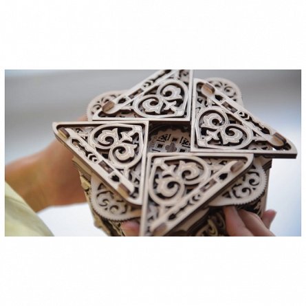 Puzzle mecanic din lemn, Wooden.City, Cutie misterioasa, 176 piese
