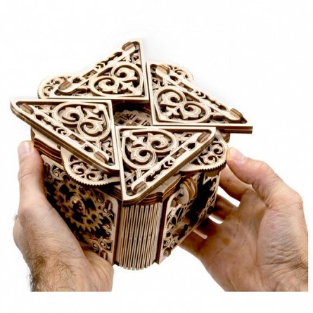 Puzzle mecanic din lemn, Wooden.City, Cutie misterioasa, 176 piese