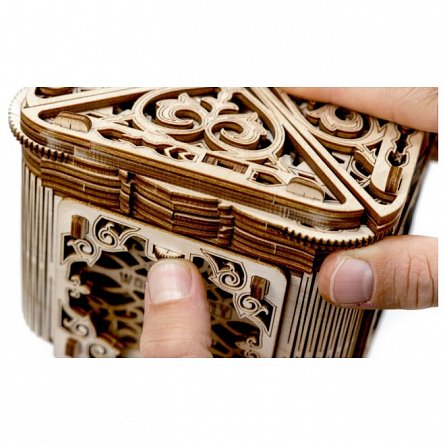 Puzzle mecanic din lemn, Wooden.City, Cutie misterioasa, 176 piese