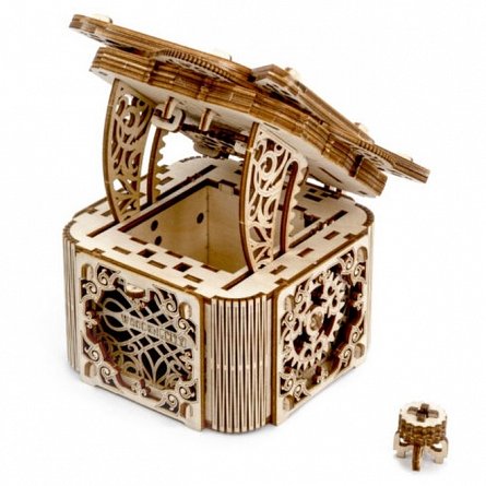 Puzzle mecanic din lemn, Wooden.City, Cutie misterioasa, 176 piese