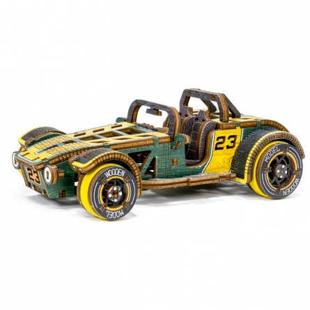 Puzzle mecanic din lemn, Wooden.City, Roadster Limited Ed., 115 piese