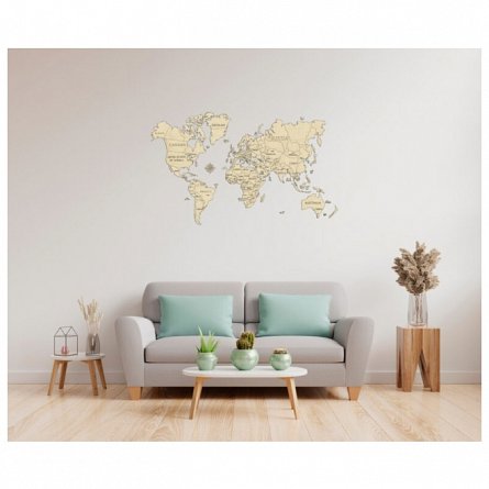 Puzzle 3D din lemn, Harta lumii XL, 43 piese, WM503 Wooden.City