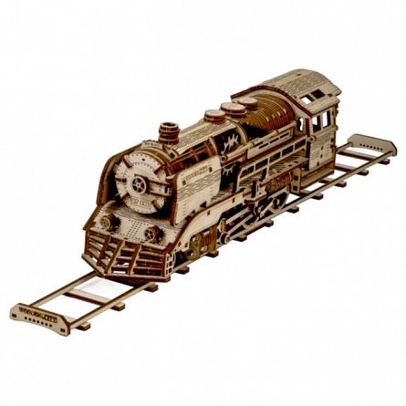 Puzzle mecanic din lemn, Wooden.City, Tren Express cu sine, 400 piese
