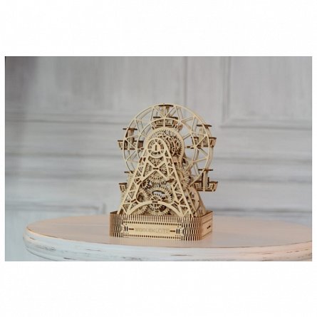 Puzzle mecanic din lemn, Wooden.City, Carusel Ferris Wheel, 470 piese