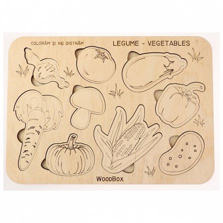 Puzzle de colorat, legume, 245 x 175 mm