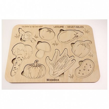 Puzzle de colorat, legume, 245 x 175 mm