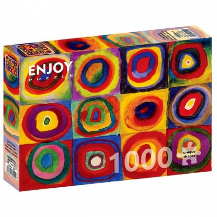 Puzzle Enjoy - Color Study - Squares with Concentric Circles, Wassily Kandinsky, 1000 piese