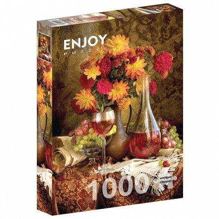 Puzzle Enjoy - Dahlias and Wine, 1000 piese
