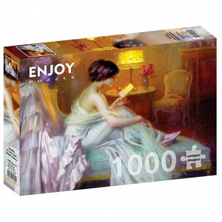 Puzzle Enjoy - Reading at Lamp Light, 1000 piese