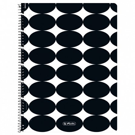 Caiet cu spira A4, 80 file, 70g-mp, matematica, perforatii, Herlitz, Just