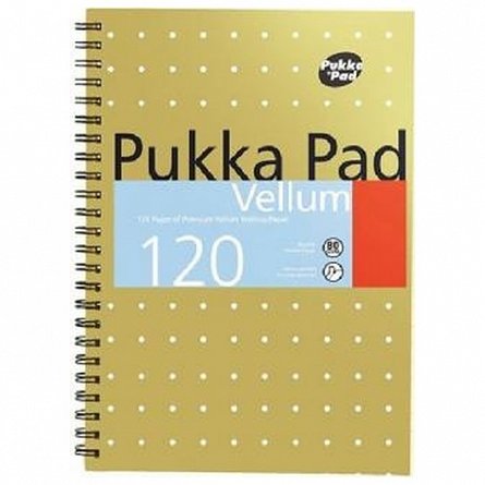 Caiet cu spira A5, 60 file, 80 g-mp, dictando, coperta tare, Pukka Pad Metallic Vellum