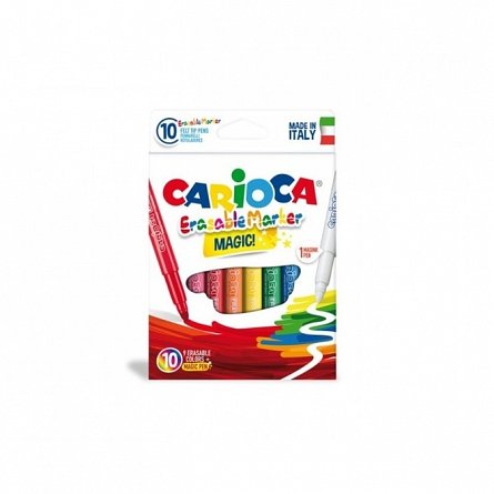Carioci Carioca Magic Erasable, set 10 bucati, 9 culori plus 1 marker Magink, varf 6 mm