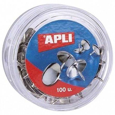 Pioneze metalice Apli, set 50 bucati, zincate