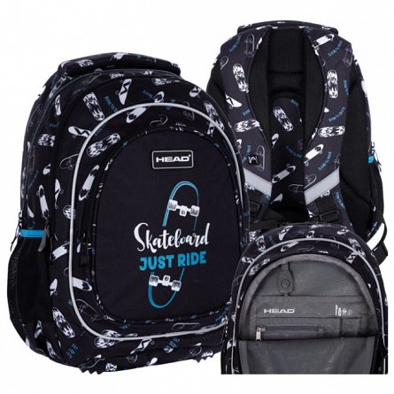 Rucsac Head, 39 x 28 x 15 cm, 3 compartimente, Skateboard Just Ride