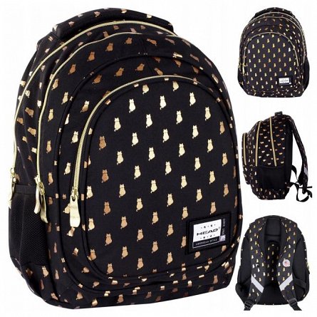 Rucsac Head, 39 x 28 x 15 cm, 3 compartimente, Golden Kitty
