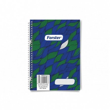 Caiet cu spira A5, 100 file, 75 g-mp, matematica, Forster