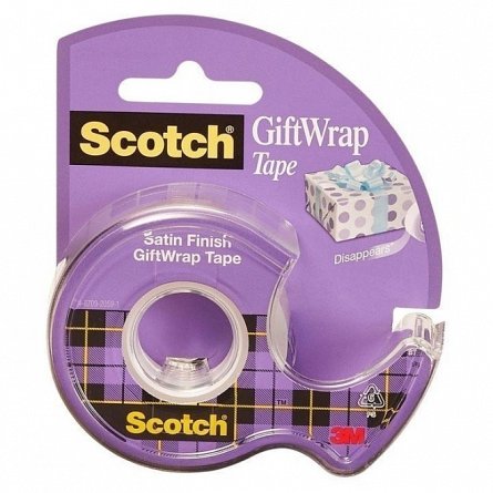 Banda adeziva Scotch Gift wrap, 19 mm x 7.5 m, pentru impachetare, cu dispenser