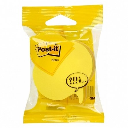 Cub notite adezive Post-it 3M, 70 x 70 mm, 225 file, forma Balon Idee