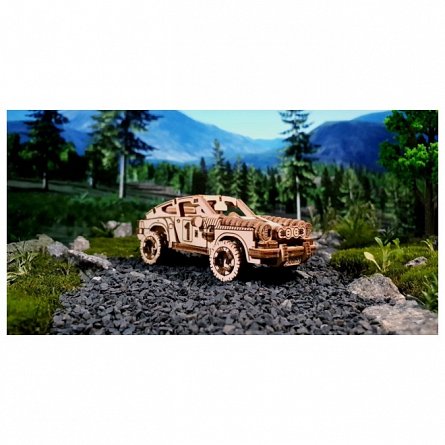 Puzzle mecanic din lemn, Wooden.City, Rally Car 4 (Porsche 911), 113 piese