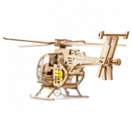Puzzle mecanic din lemn, Wooden.City, Elicopter, 194 piese