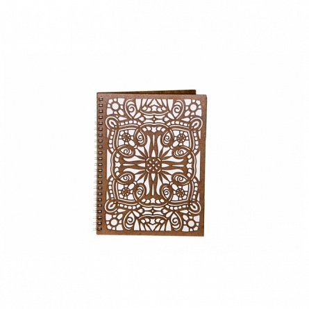 Agenda A5 personalizata din lemn - model filigranat