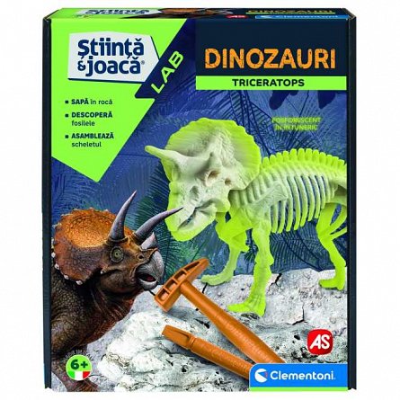 Set Stiinta si joaca - Dinozauri - Triceratops, 6 ani+