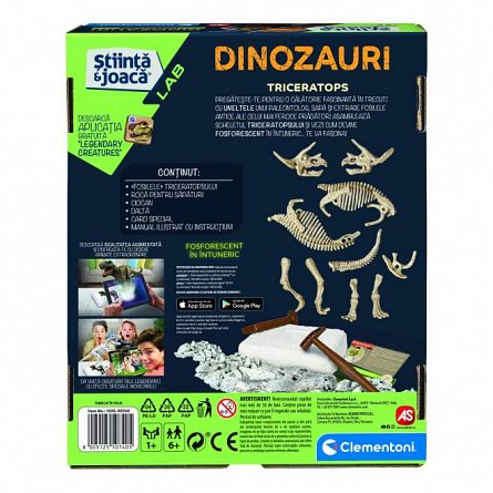 Set Stiinta si joaca - Dinozauri - Triceratops, 6 ani+
