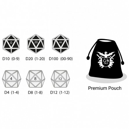 Set 6 carcase RPG pentru GoDice - 3 albe si 3 negre
