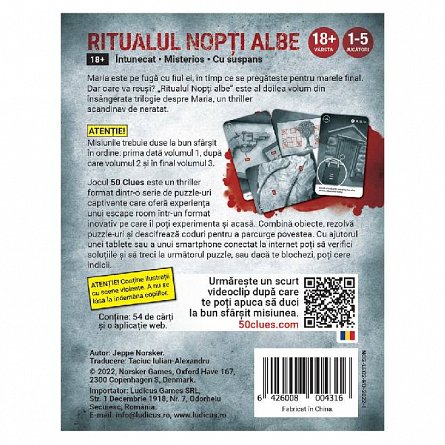 Joc 50 Clues - Ritualul Nopti Albe, 18 ani plus