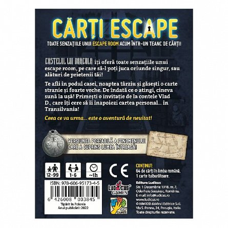 Joc carti Escape - Castelul lui Dracula, 12 ani plus